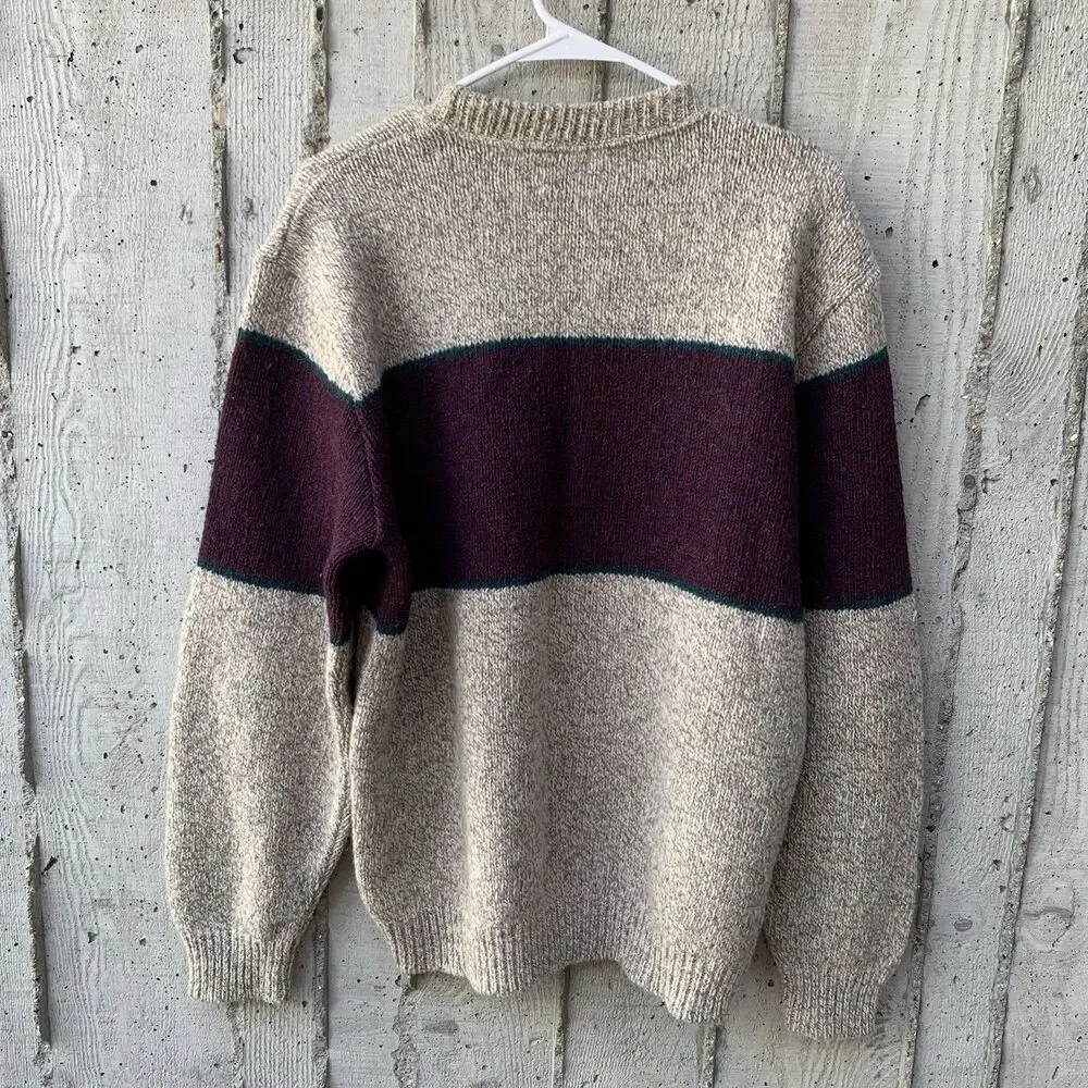 Vintage 90s REI Men's Ragg Wool Crewneck Knit Sweater Sz Large Indie Goblincore